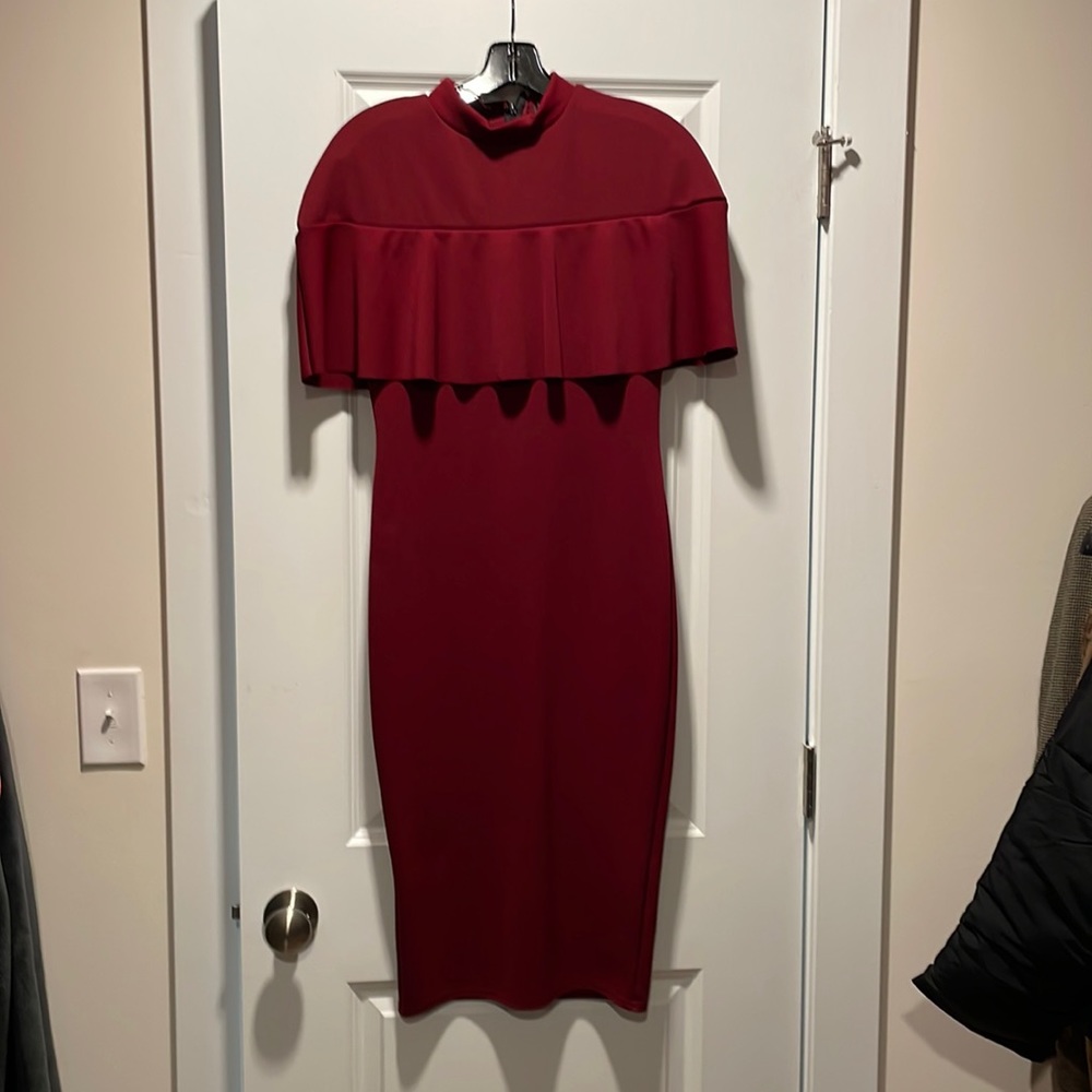 Misguided Burgundy Dress